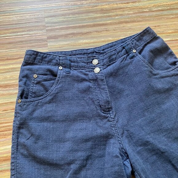 Woolrich Textured Cotton Casual Hiking Shorts #3502 Lapis Blue High Rise - Picture 2 of 4
